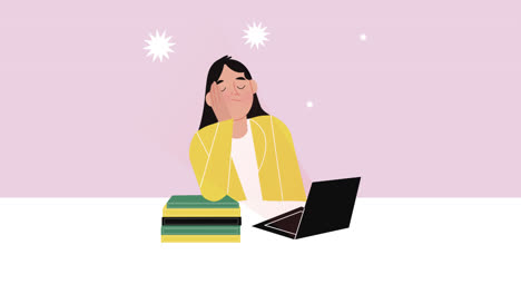 Estudiante cansado