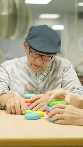 Senior citizens playing a game