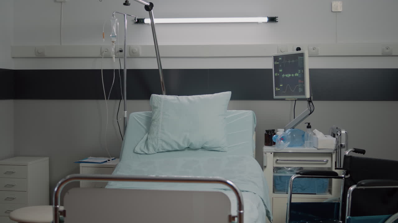 Empty reanimation room with equipment for intensive care