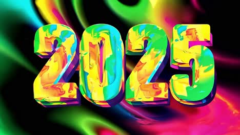 colorful 3d 2025 new year design