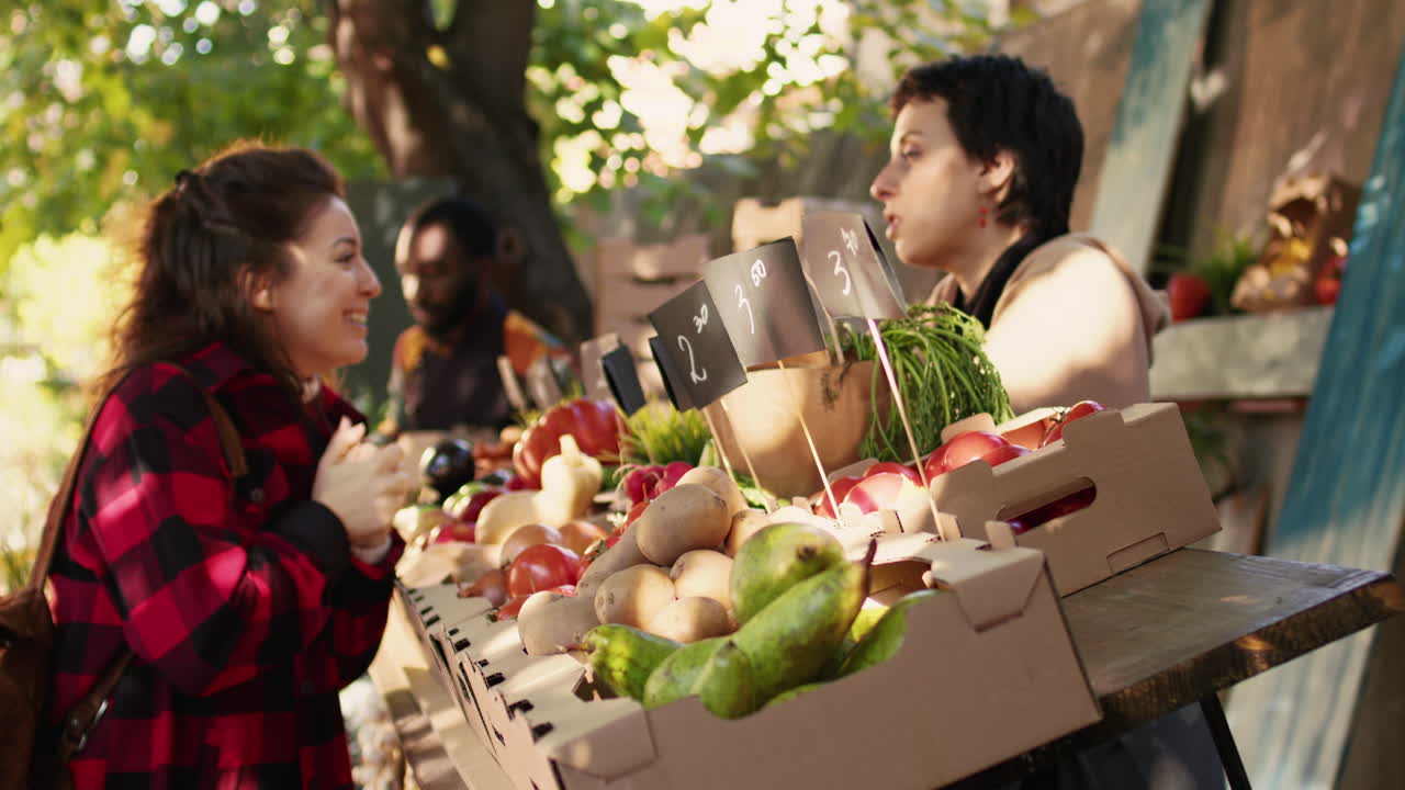 농부 시장에서 여성들