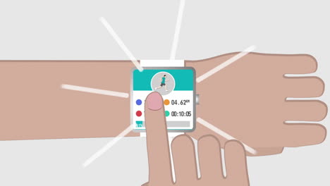 concepto de reloj inteligente con iconos