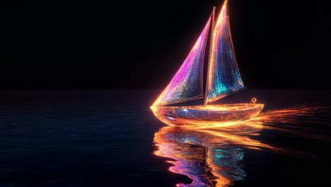 magical night sailboat