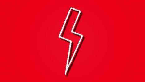 bucle de fondo de estilo boceto de trueno de dibujos animados o recurso gráfico rojo