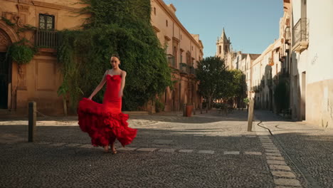 flamenco dancer in a historic european town
