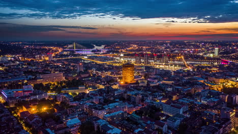 aerial cityscape at night