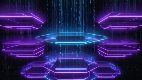 Futuristic Cyber Neon Abstract Platform