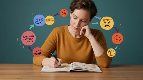 exploring emotional patterns: a thoughtful journey through mindfulness, anxiety and self-reflection in creative journaling sessions
