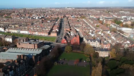 aerial view of kensington area situated east of liverpool city centre