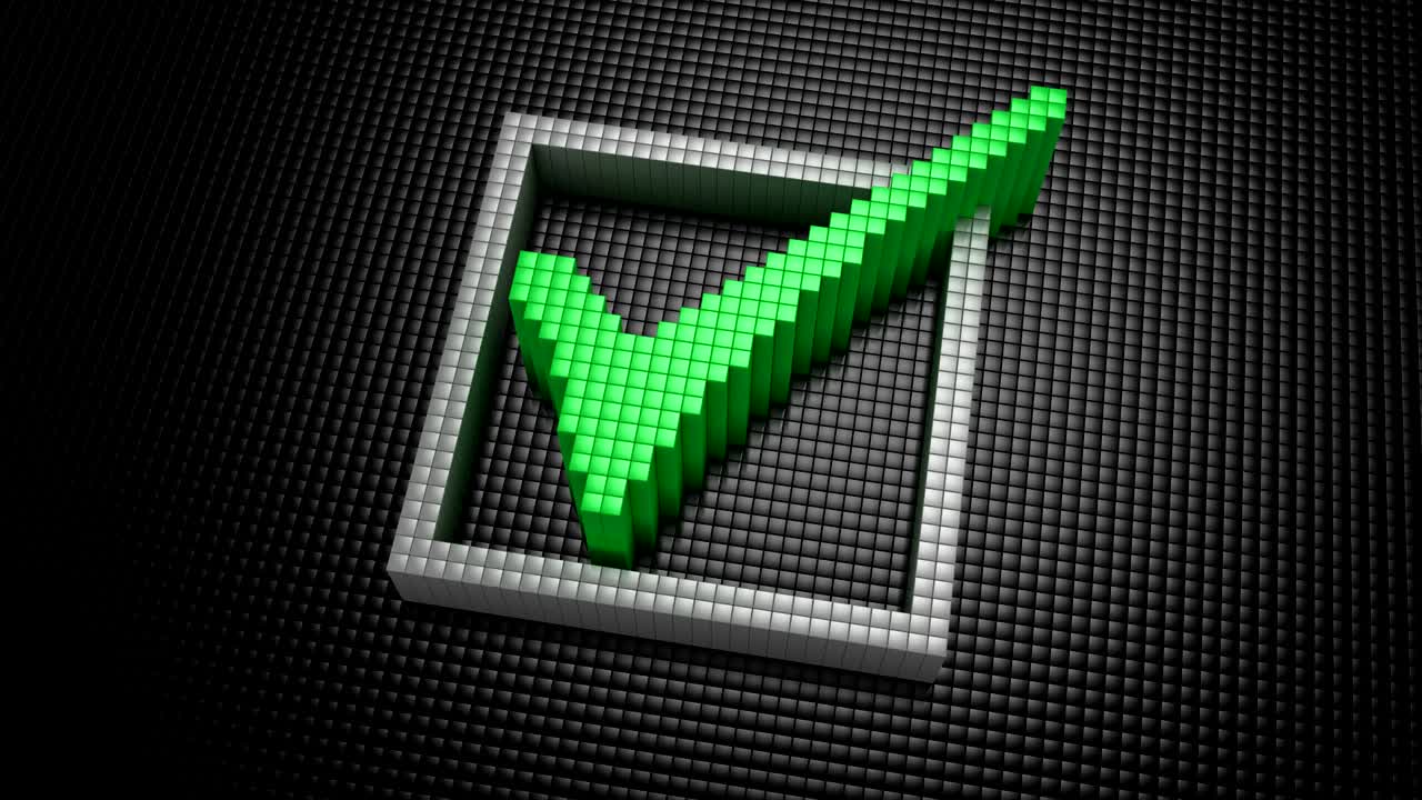 las cajas formaron una marca de comprobación