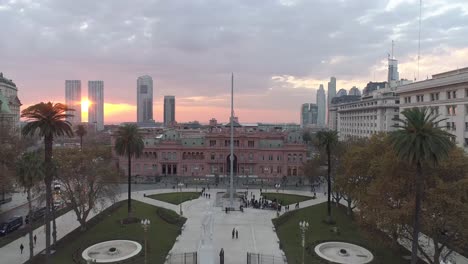 Aerial-Drone-Scene-of-May-Square-and-Casa-Rosada