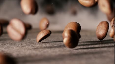 caídas de granos de café