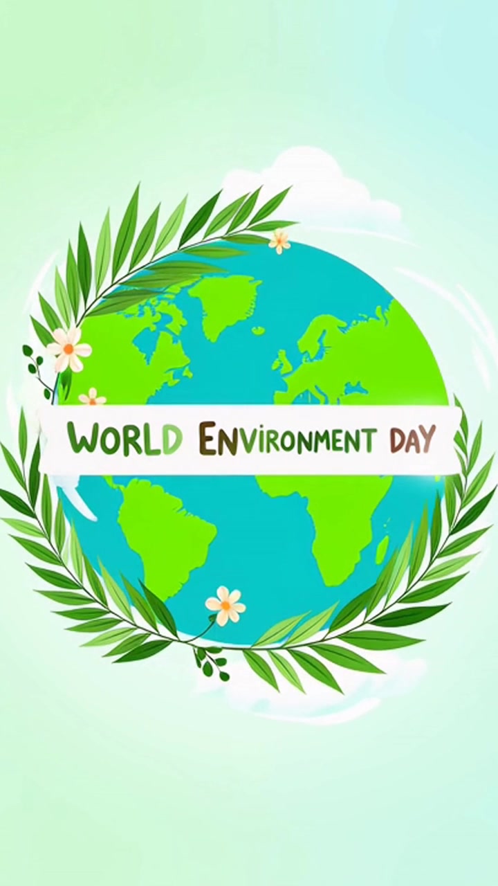 World environment day animated earth illustration
