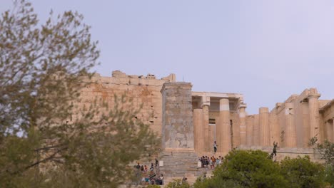 tourists visit the historic acropolis site