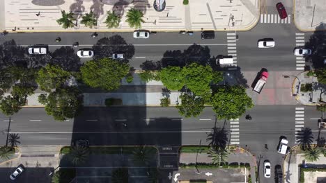 drone-shot-on-the-main-street-of-santo-domingo,-churchill-avenue