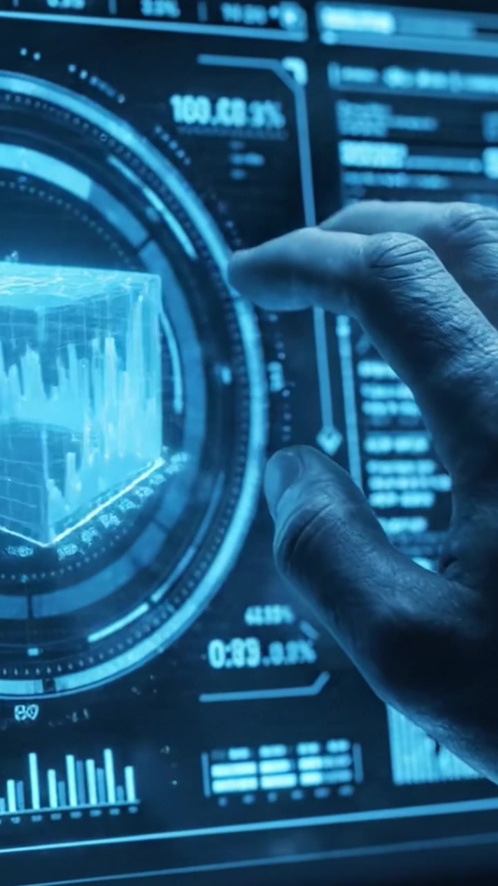 Dynamic Data Visualizations in a High-Tech Interface Showcasing Statistical Trends and Performance Metrics Across Multiple Data Points and Graphs