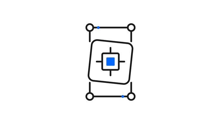 Digital Interface Animation of a Processor Icon Being Framed
