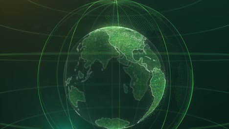 digital globe with green lines