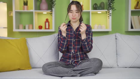 cheerful and playful asian teenage girl.