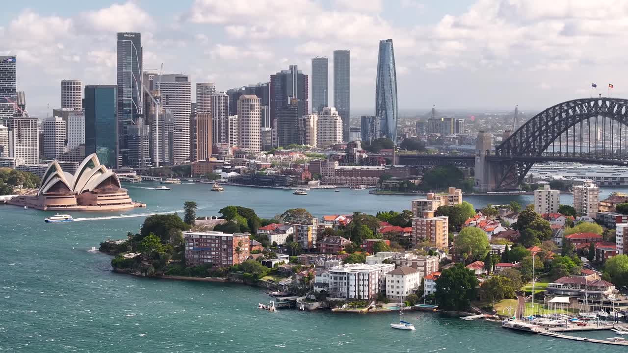 Stunning Aerial View of Sydney Skyline, Opera House, and Harbour Bridge