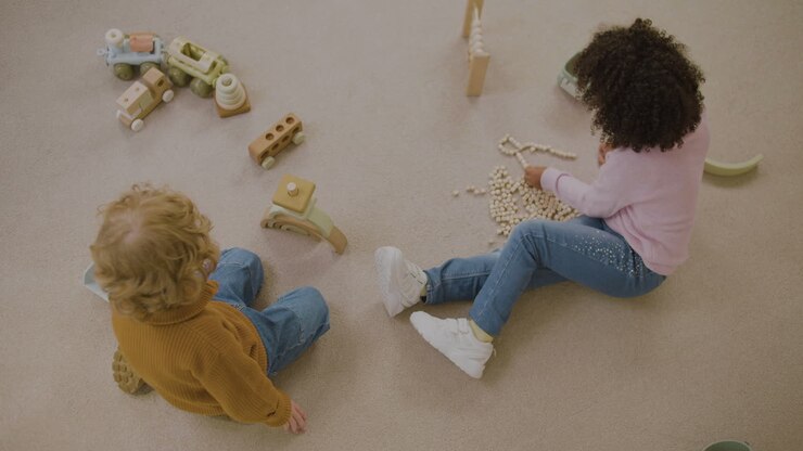 Children playing on the floor