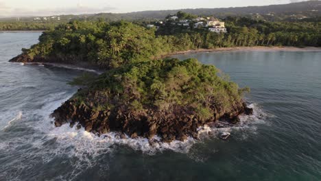 tropical island off coast of playa las ballenas in samana dominican republic