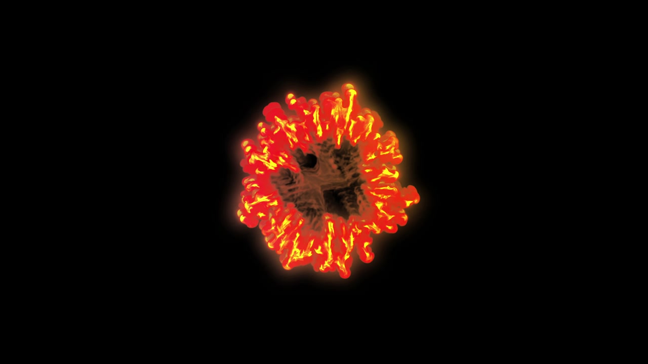 Abstract Red and Orange Smoke Explosion on Black Background