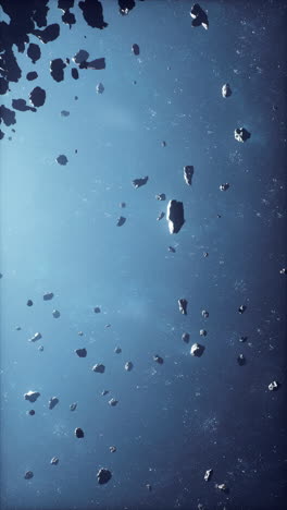 asteroid field in space