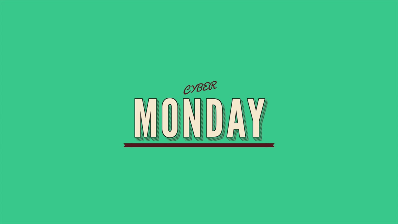 Cyber Monday text on green modern gradient