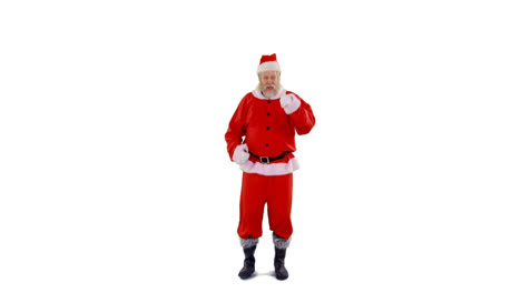 Santa-claus-dancing-against-white-background