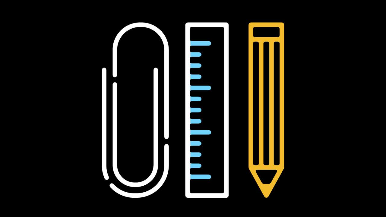 animación de icono de línea de educación con alfa