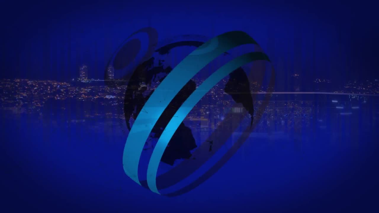 animación de la rotación del globo con procesamiento de datos y red de conexiones