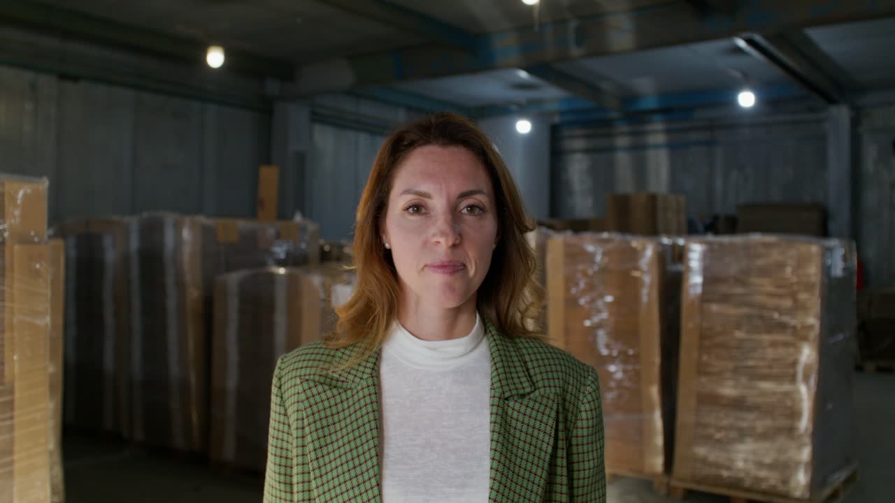 창고 에 있는 사업가