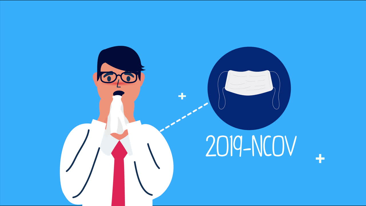 코로나19 예방법을 가진 아픈 사람