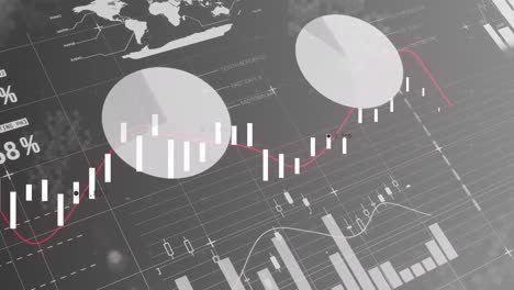 animation of financial data processing on black background