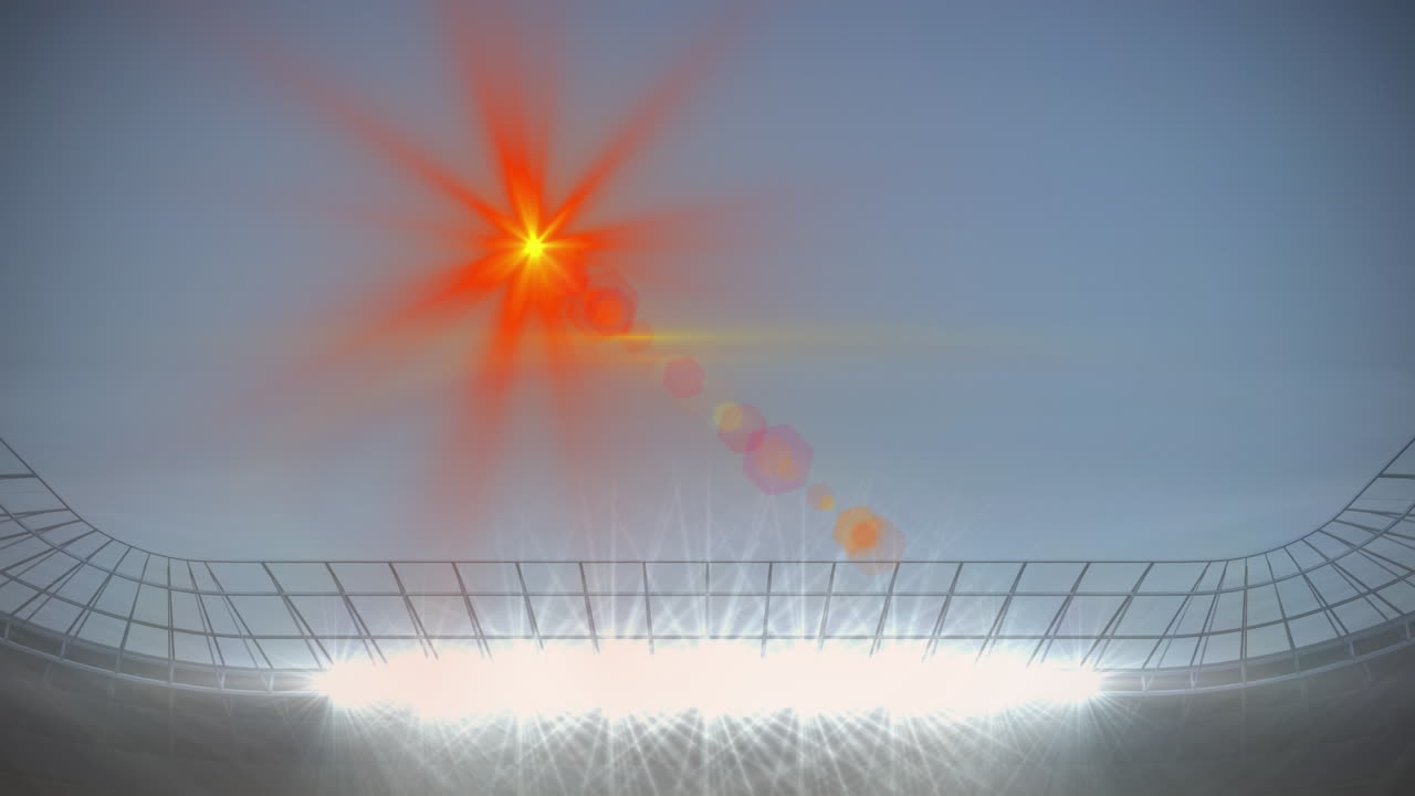 경기장 위의 조명 점의 애니메이션