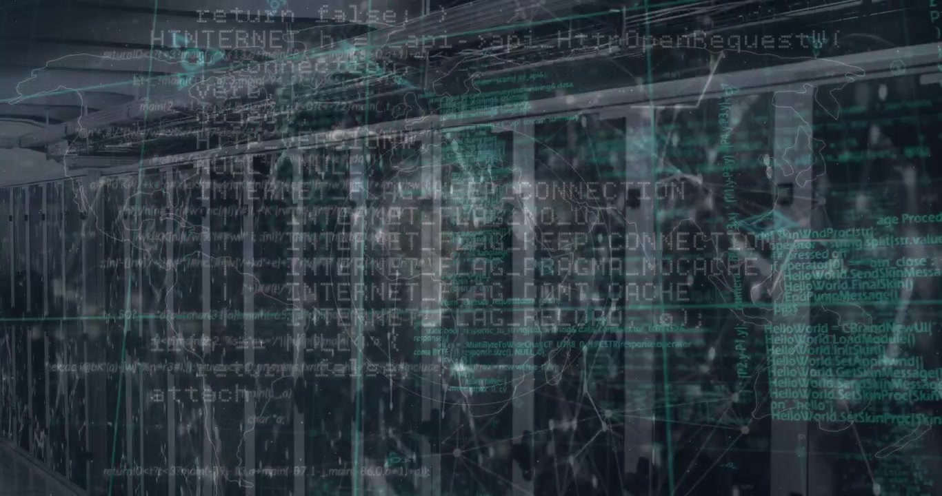 Animation of connections and data processing over servers