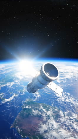satellite orbiting earth in space