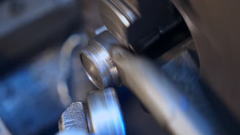 metalworking process in a machine shop