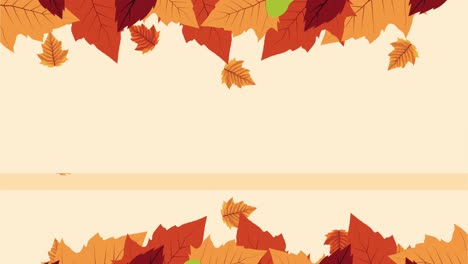 hola animación de otoño con marco de hojas