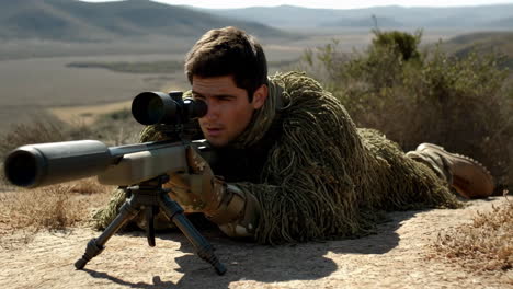 sniper in camouflage