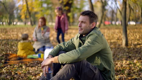 family picnic in the autumn park