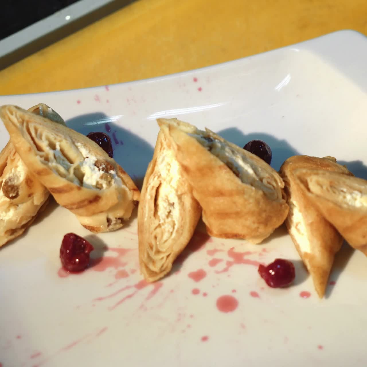 Chef decorating delicious dessert