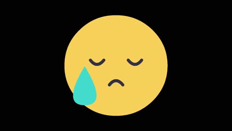 Emoji-Llorando-Emoticon-Triste-Pantalla-Negra-4k