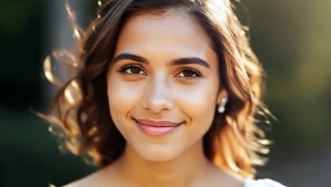 retrato de una hermosa mujer sonriendo