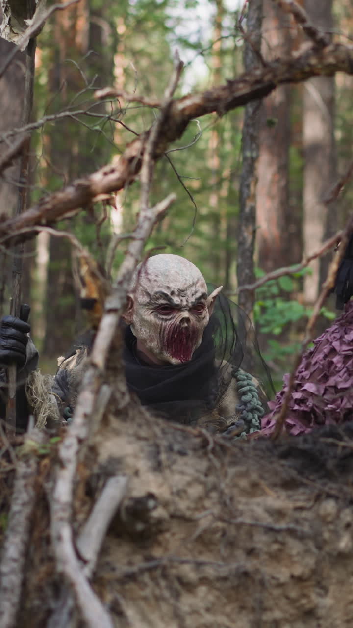 monstruos y goblins en el bosque, campamento infantil, animadores, juegos de rol