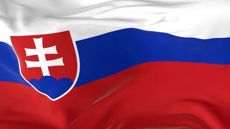 waving  looped flag as  background slovakia