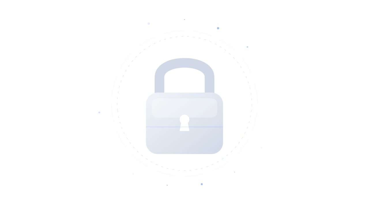 Icona lucchetto animata che rappresenta sicurezza e protezione dei dati