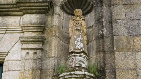 Carved-Saint-at-Santa-María-de-Beade,-Spain