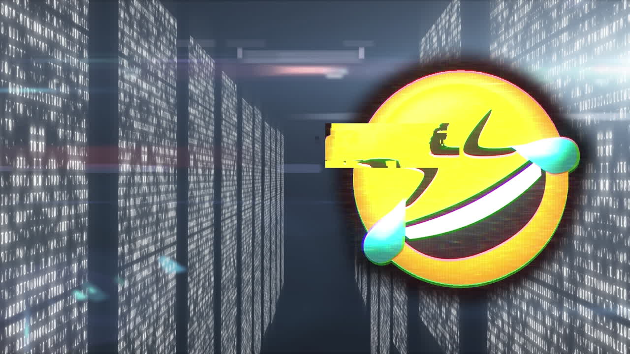 Animation of emoji icon over light spots